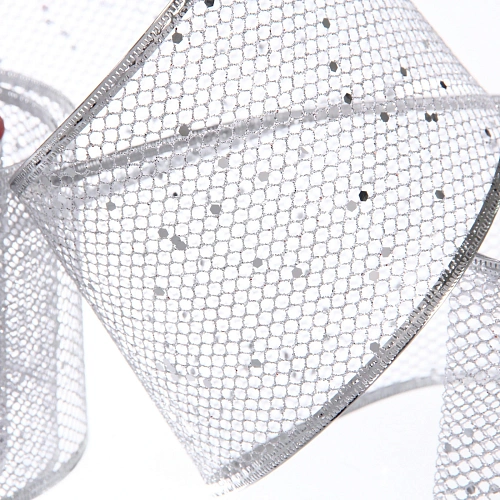 Лента для декорирования Мерцание 10 см, 2,7  м, Серебро_3