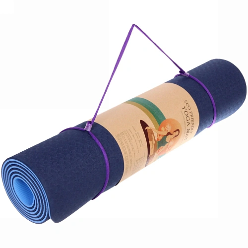 Коврик для йоги 6мм 61183 см Гармония 2х сторонний, голубойсвголубой_10