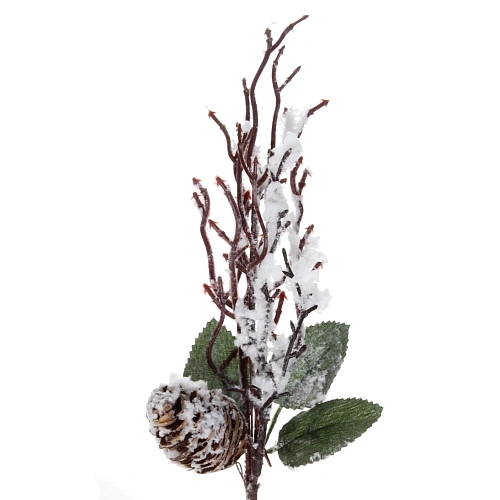 Ветка хвойная Снежная ветвь 35 см, Белый_3