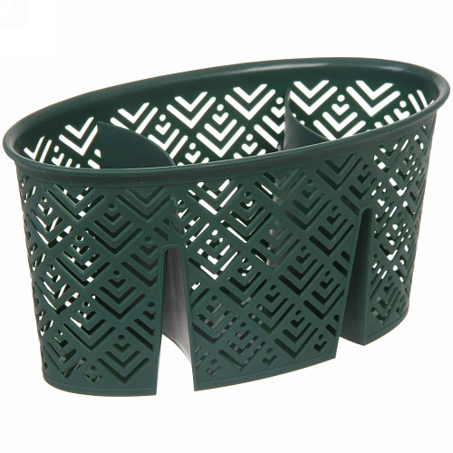 Подставка для столовых приборов пластиковая Ромбы 19910см 3секции_6