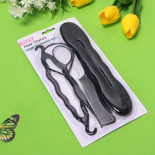 Набор для создания причёсок 5шт Styling, цвет черный, 24,512см_3