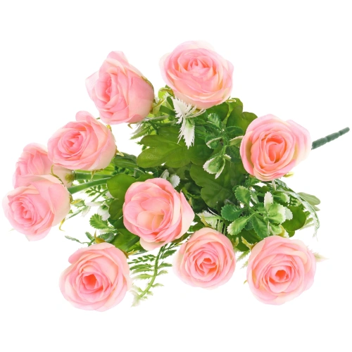 Искусственные цветы "Розовый букет" 42см 10 цветков розовые
