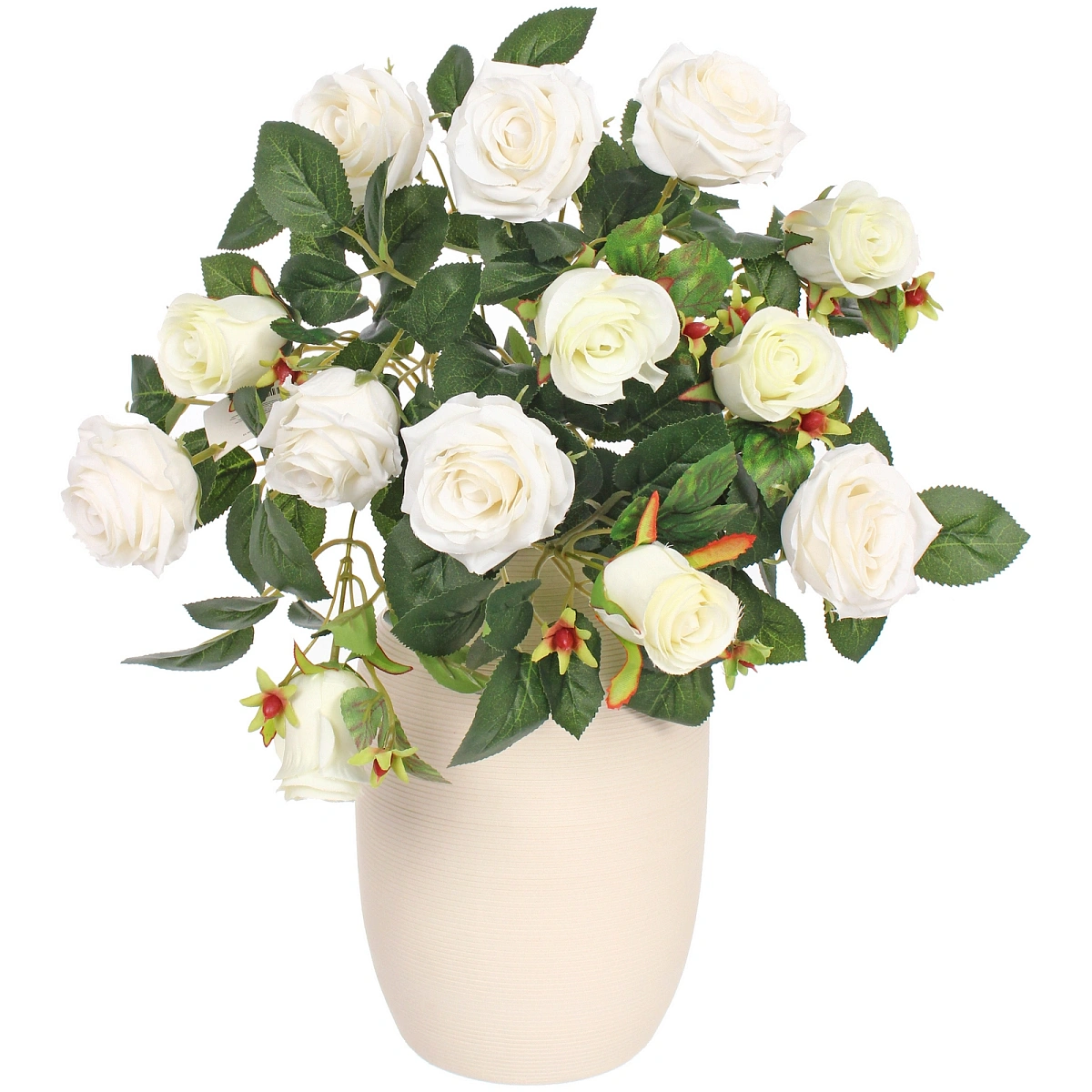 Искусственные цветы "Розовая фантазия" 48см 13 цветков белые