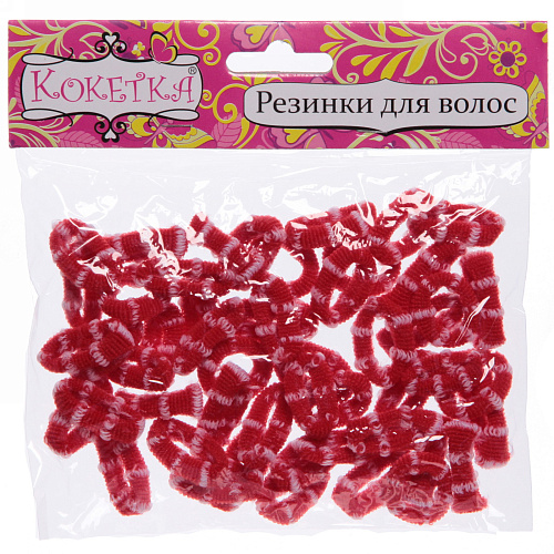 Резинки для волос 50шт "Кокетка - Лапушки", цвет красный, d-2см●