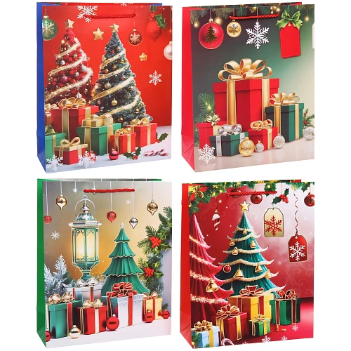 Пакет подарочный "Северная сказка" 32*26*10 см, микс