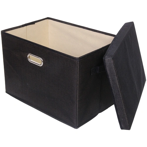 Коробка для хранения вещей складная с крышкой ДЭСТРА, цвет черный, 442930см_4