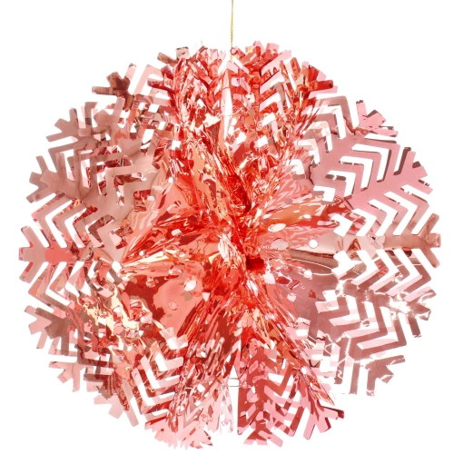 Украшение фольгированное "Снежный шар" d-30 см, Розовое золото