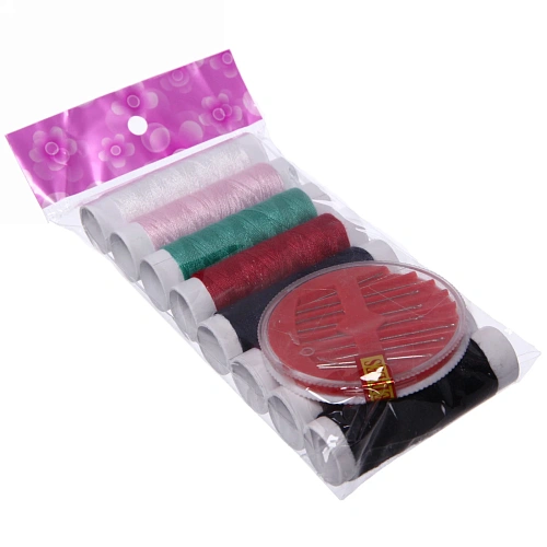 Швейный набор в пакете №1 (нитки 8шт,иголки в наборе)_4