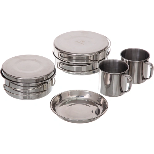 Набор посуды походной 8предметов (2ковша, сковорода 15,53см, 3тарелки,2кружки)_11