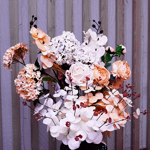 Искусственные цветы "FLOWERS MAGIC" 50см Эвкалипт кремовый