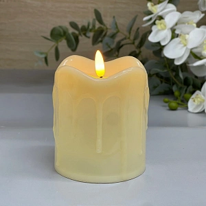 Сувенир с подсветкой "Свеча - Огонь" 9*10 см (работает от батареек 3 АА)