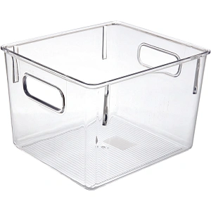 Органайзер для хранения с ручками "ФЛАТТО", прозрачный, 21.7*19.2*15см