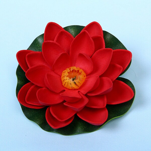 Растение водоплавающее Кувшинка большая d-10см красная_9