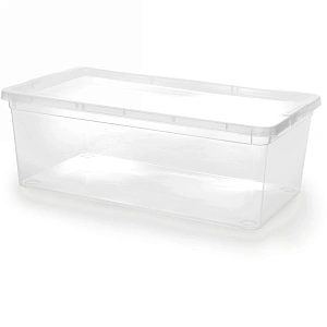 Контейнер универсальный с крышкой для хранения вещей, прозрачный, 34*19*12, 5.5л