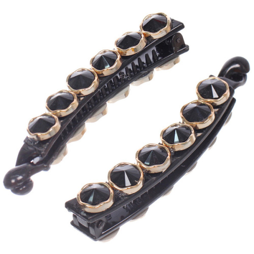 Заколка - банан для волос в пакете "PREMIUM", фергамо, цвет чёрный, 10см