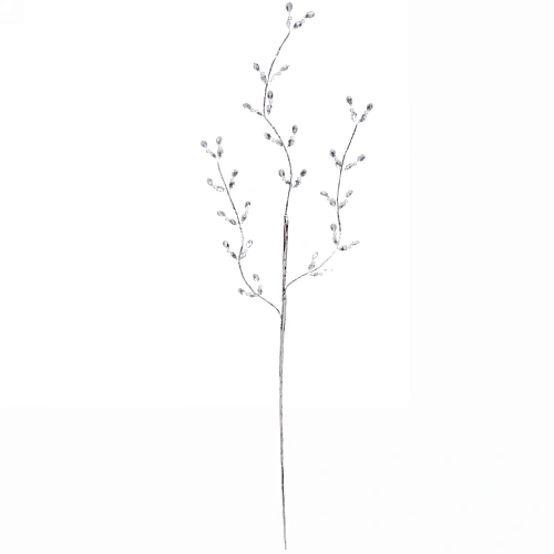 Ветка декоративная "Сказочные блики" 70 см, Серебро